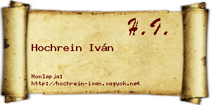 Hochrein Iván névjegykártya