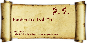 Hochrein Iván névjegykártya